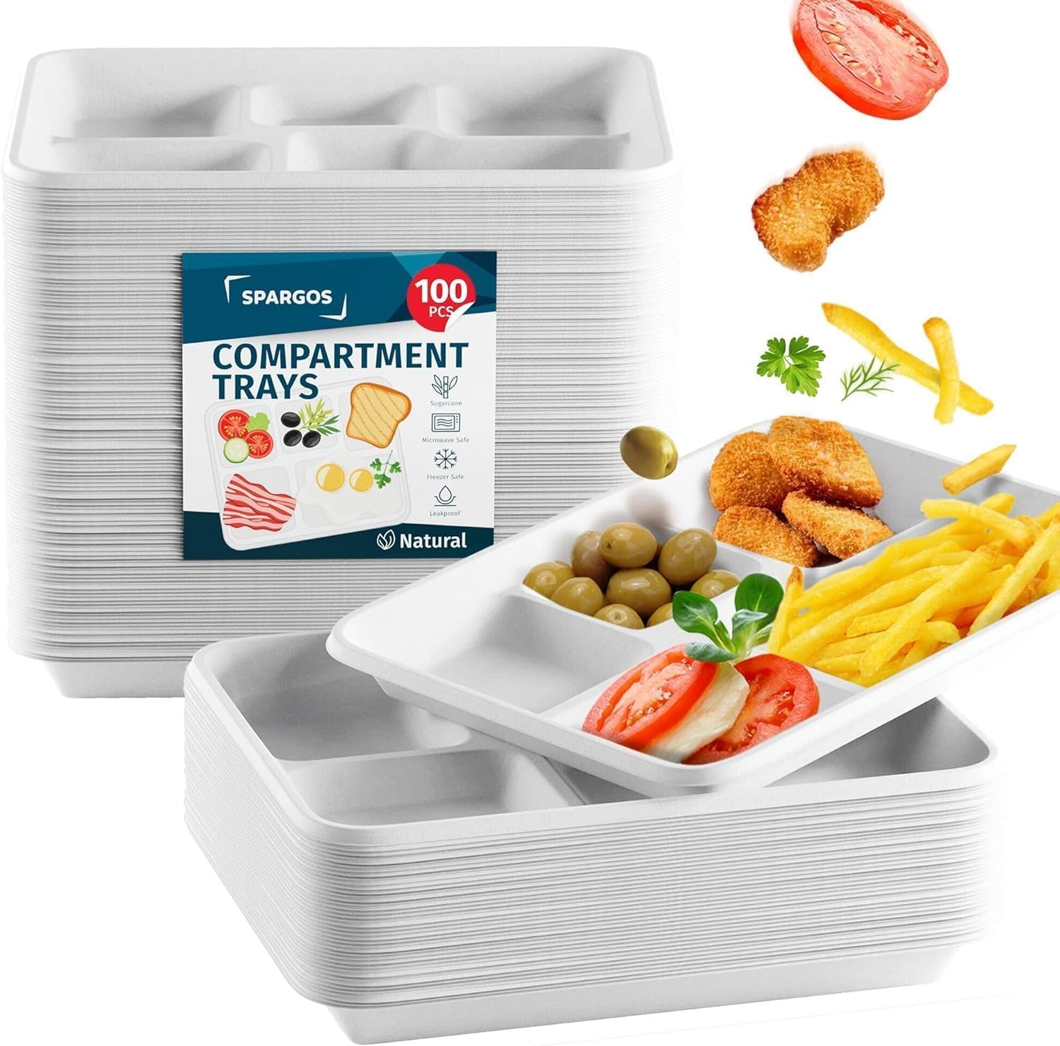 Spark 5 Compartment School Tray 25 Pieces