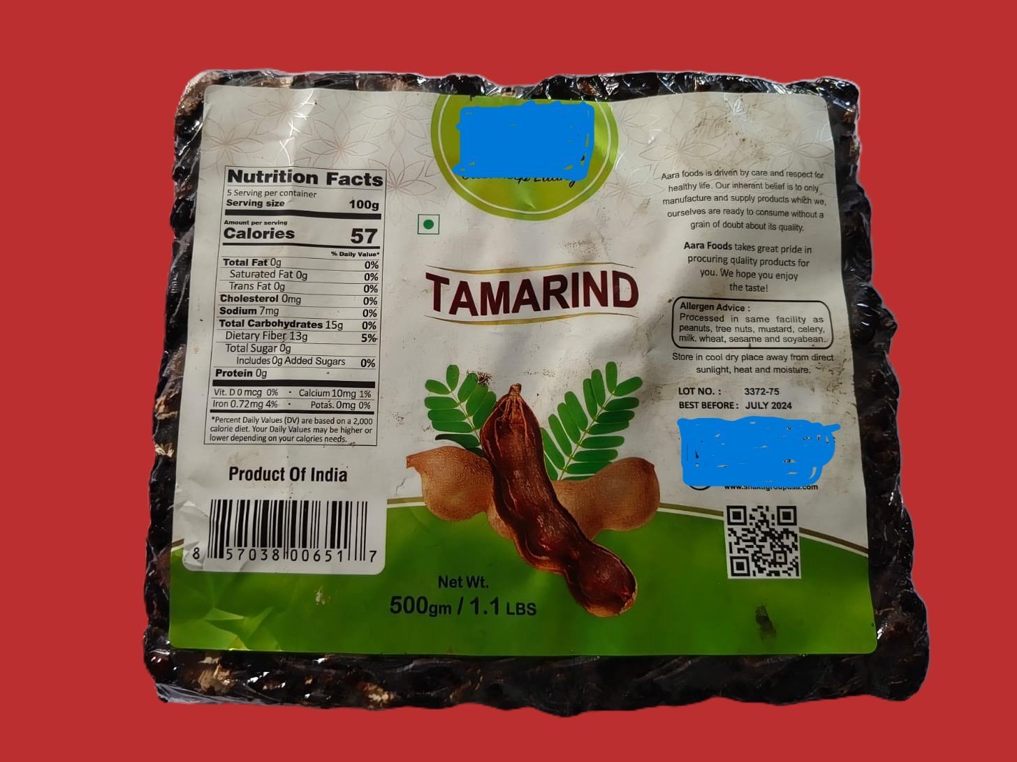 Gajanand Tamarind Slab 1 kg