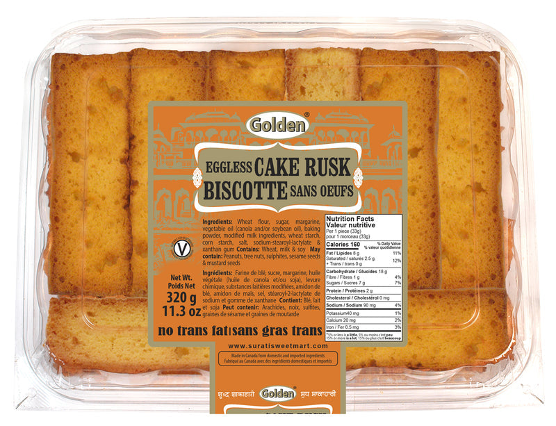 Golden Punjabi Eggless Biscuits Cake Rusk 680 g