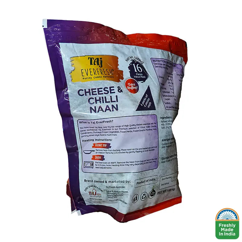 Taj Cheese Chilli Naan 16 pc