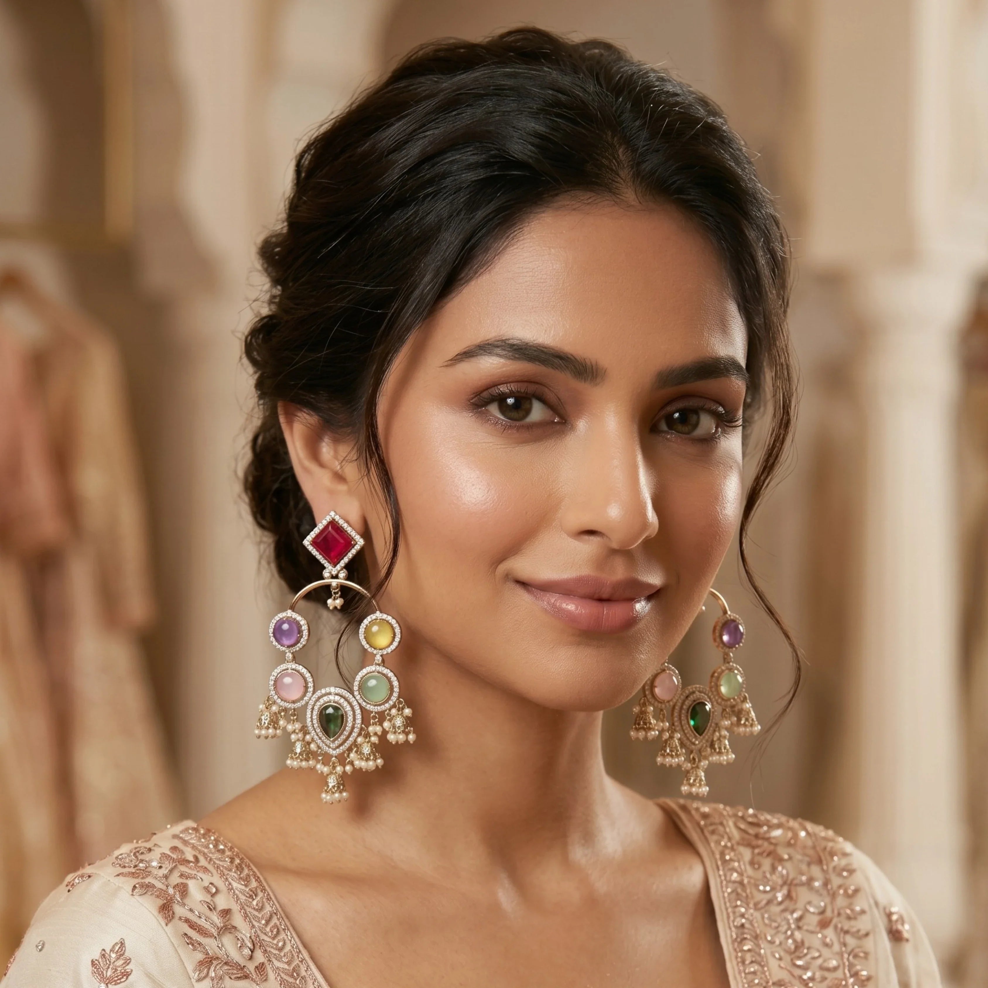Ira Mehfil Multi Stone Earrings