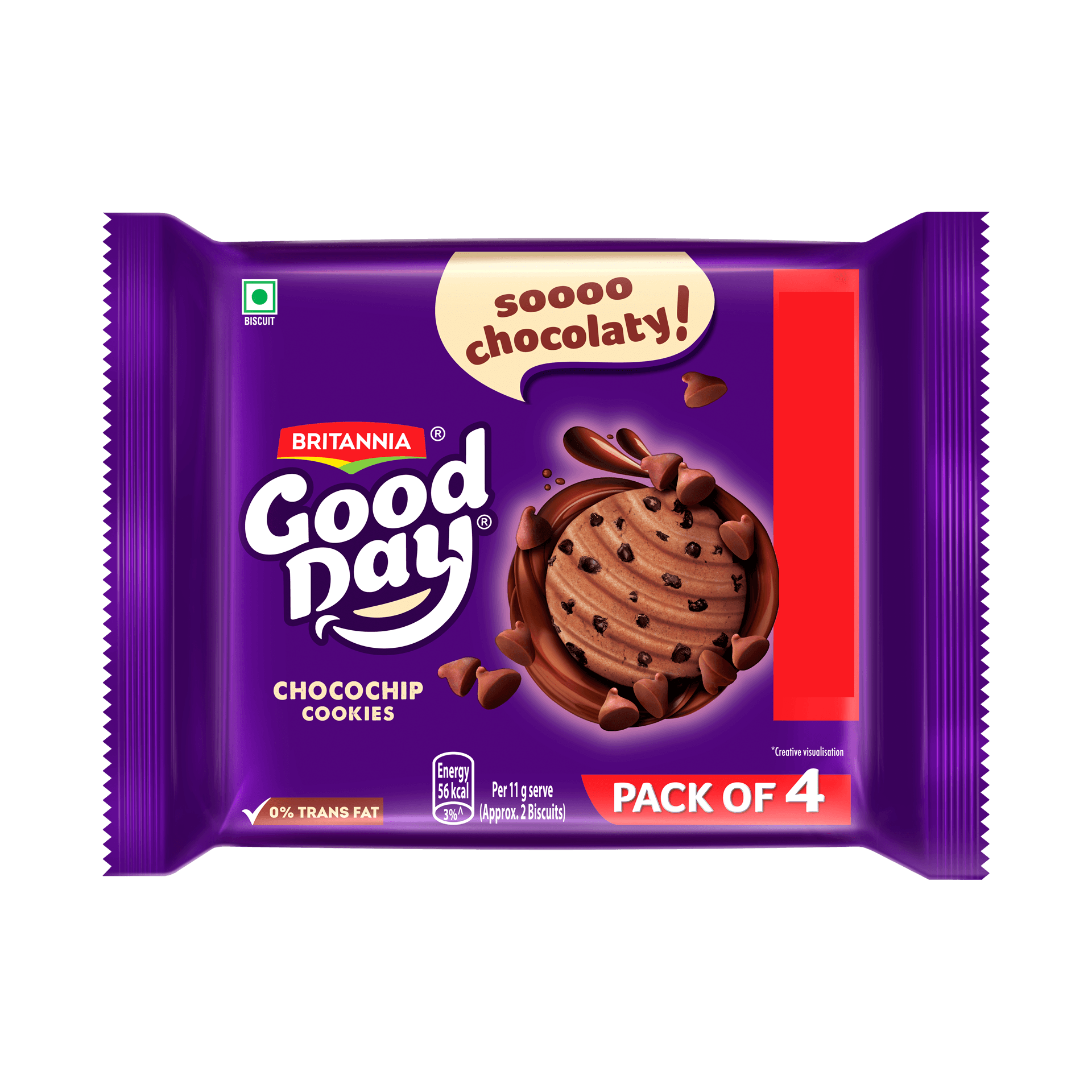 Britannia G/day Choco Chips 120X 6 g