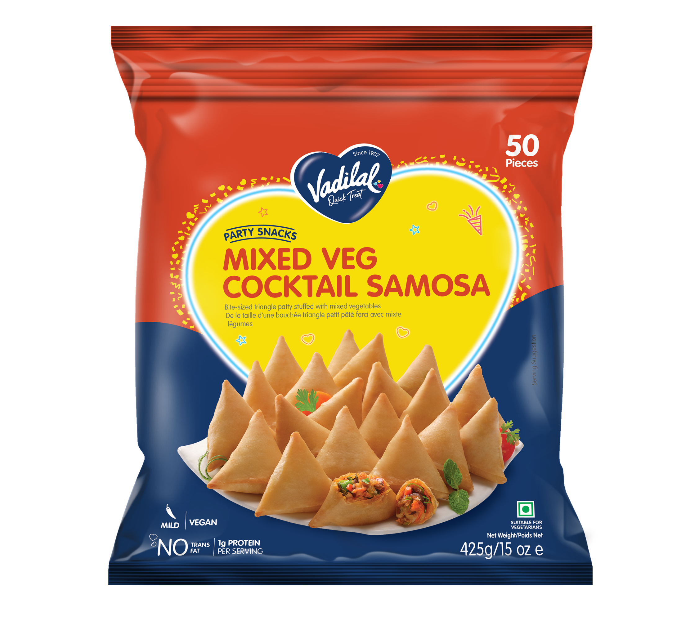 Vadilal Mixed Veg Cocktail Samosa 50 pcs
