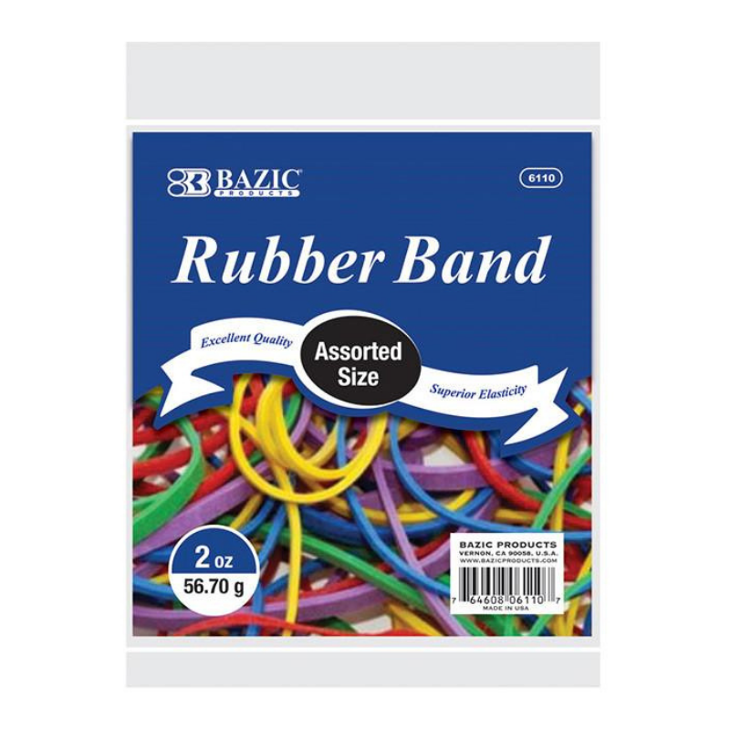 Bazic Colorurs Rubber Band Assorted Size 56.7 g No 6110