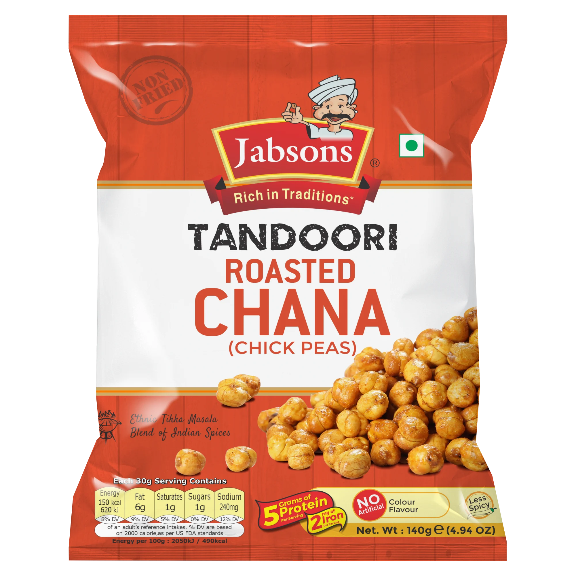 Jabsons Tandoori Roasted Chana 140 g