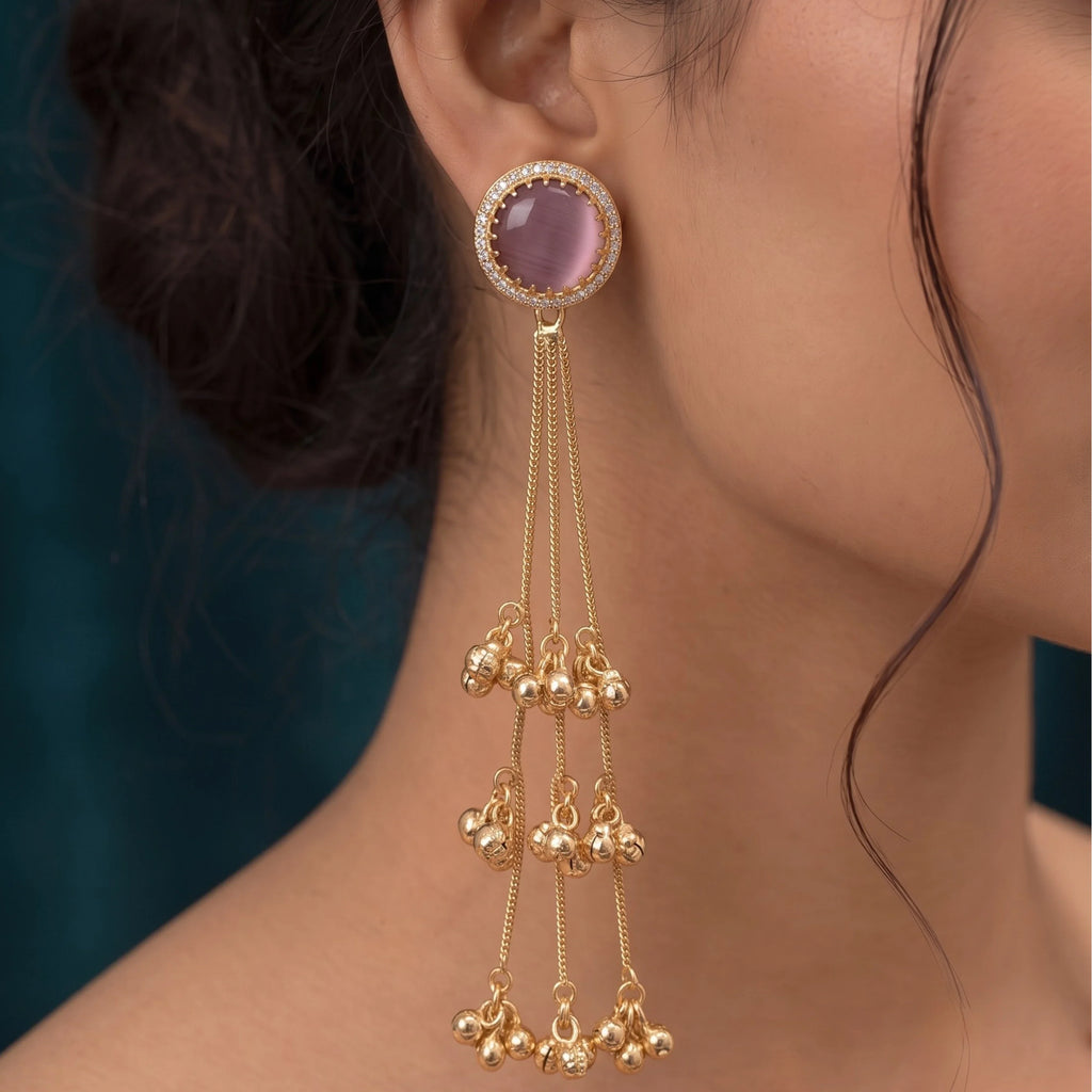 Mauve Noor Tassel Earrings