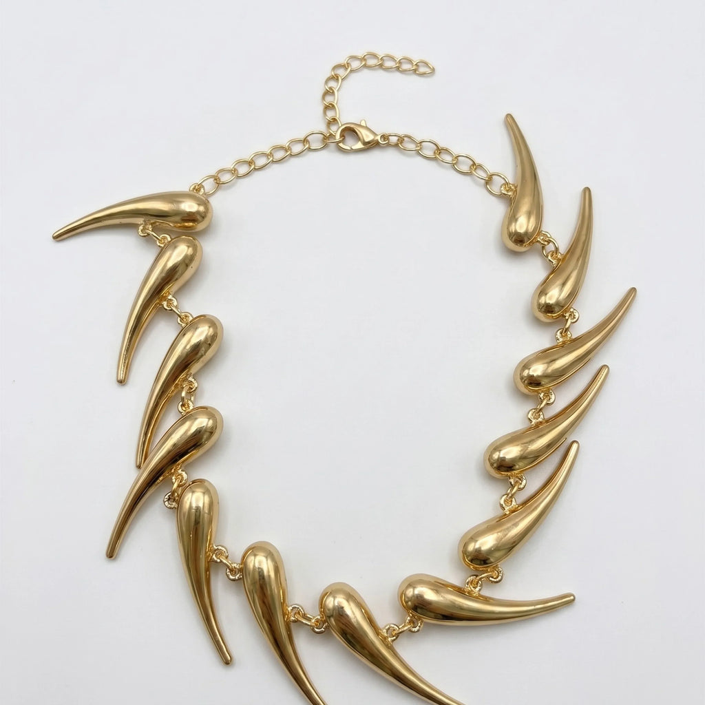 Golden Leaf Drop Necklace