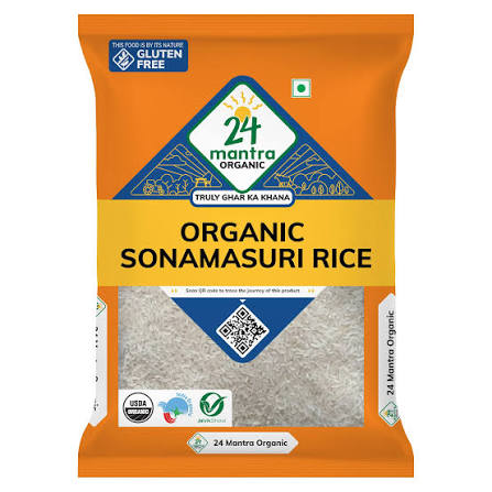 24mantra Organic Sonamasuri Raw Polished Rice 10 kg