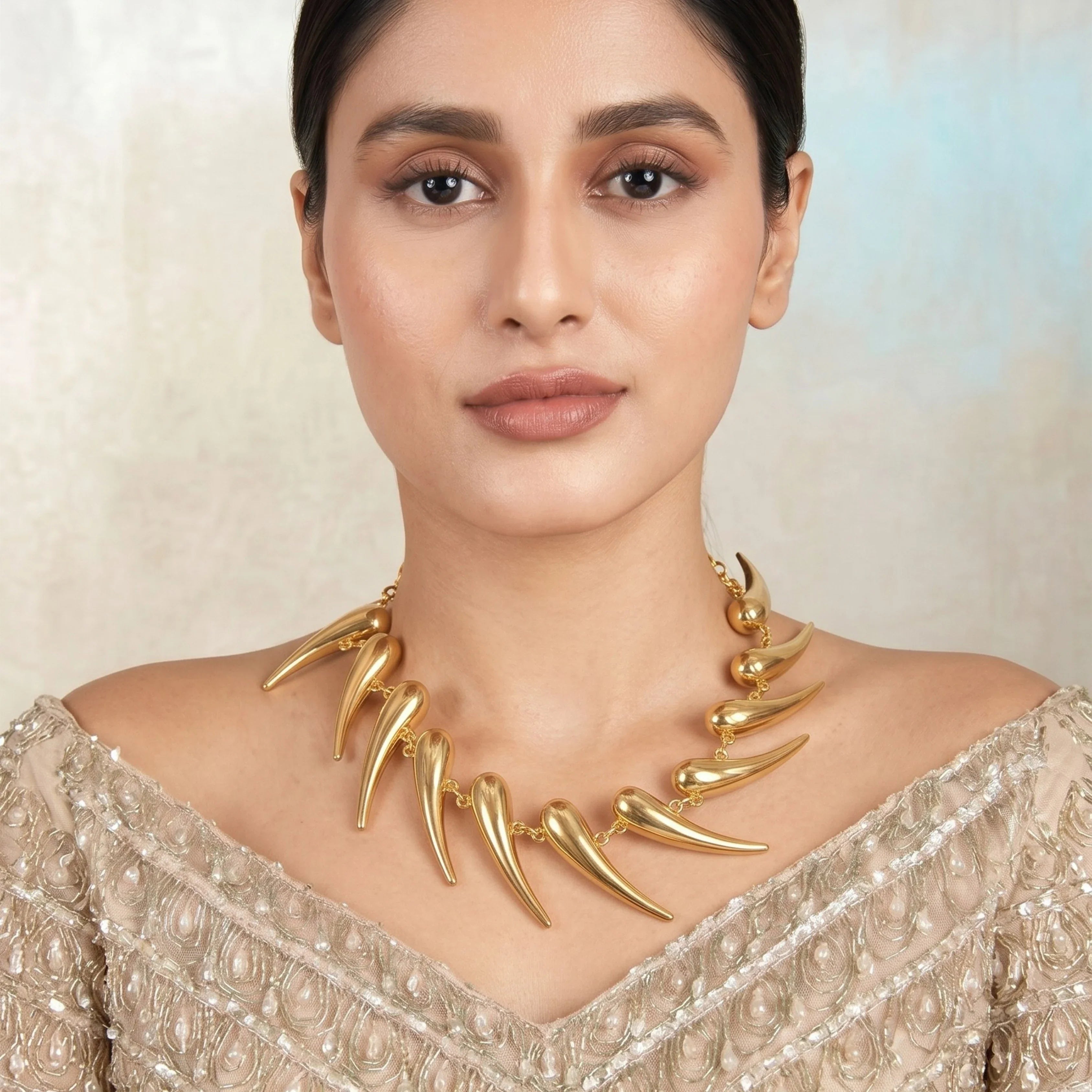 Golden Leaf Drop Necklace