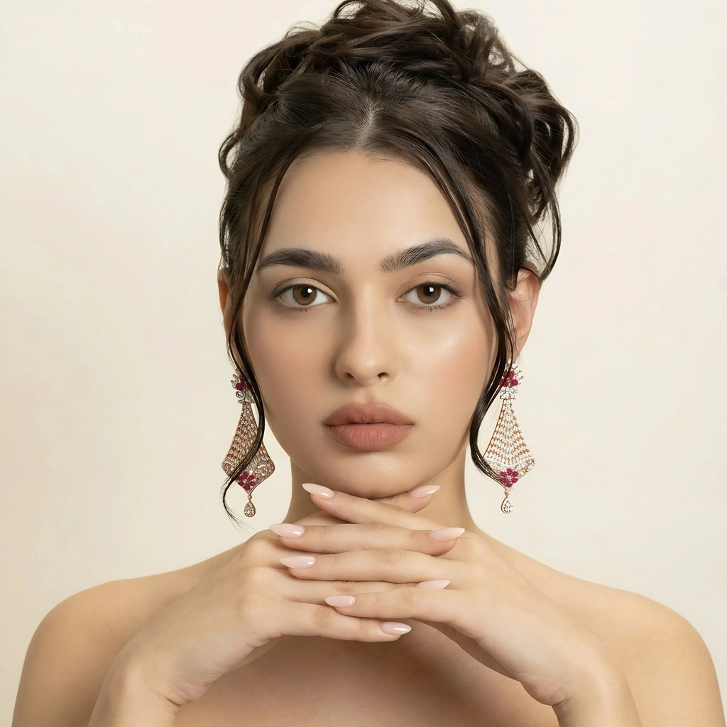 Rose Sleek Drop Earrings