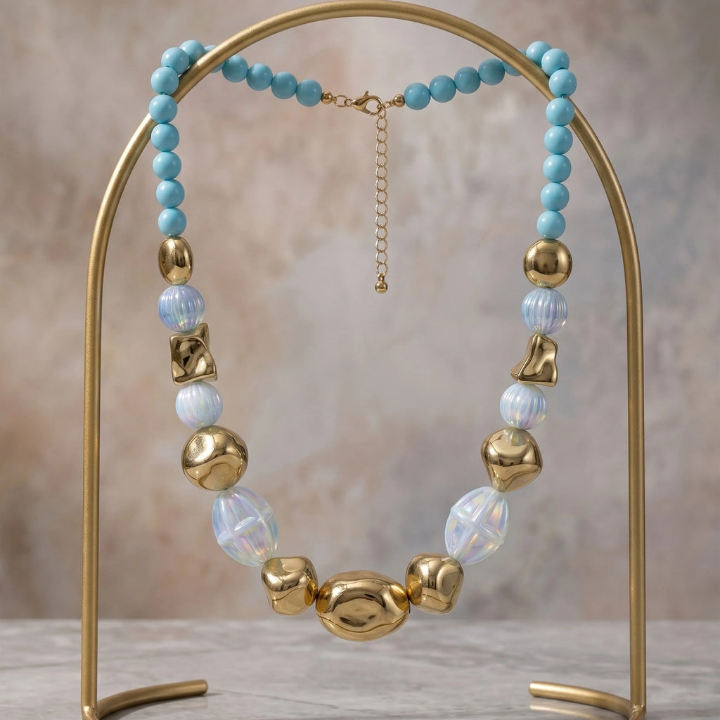 Sky Azure Bead Necklace