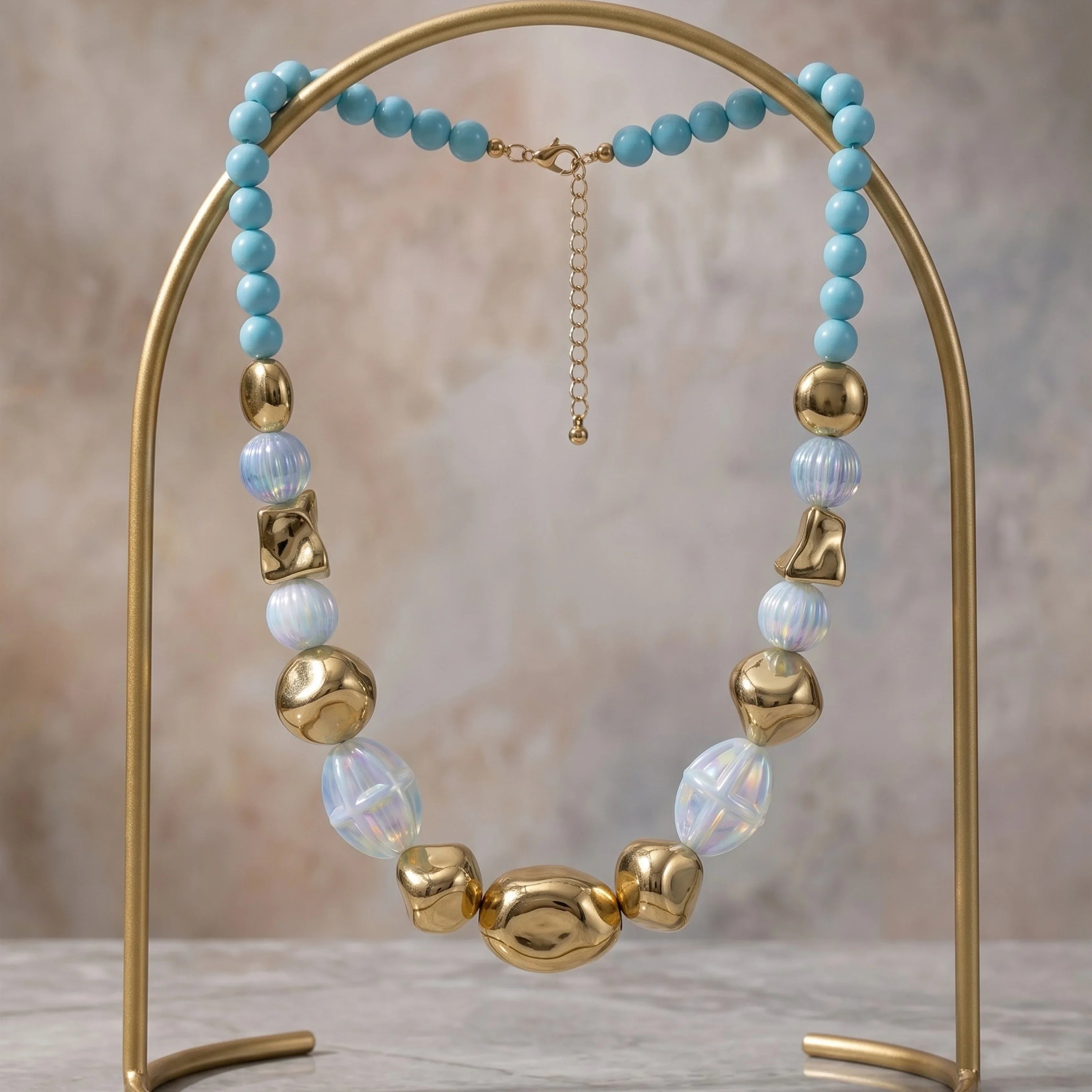 Sky Azure Bead Necklace
