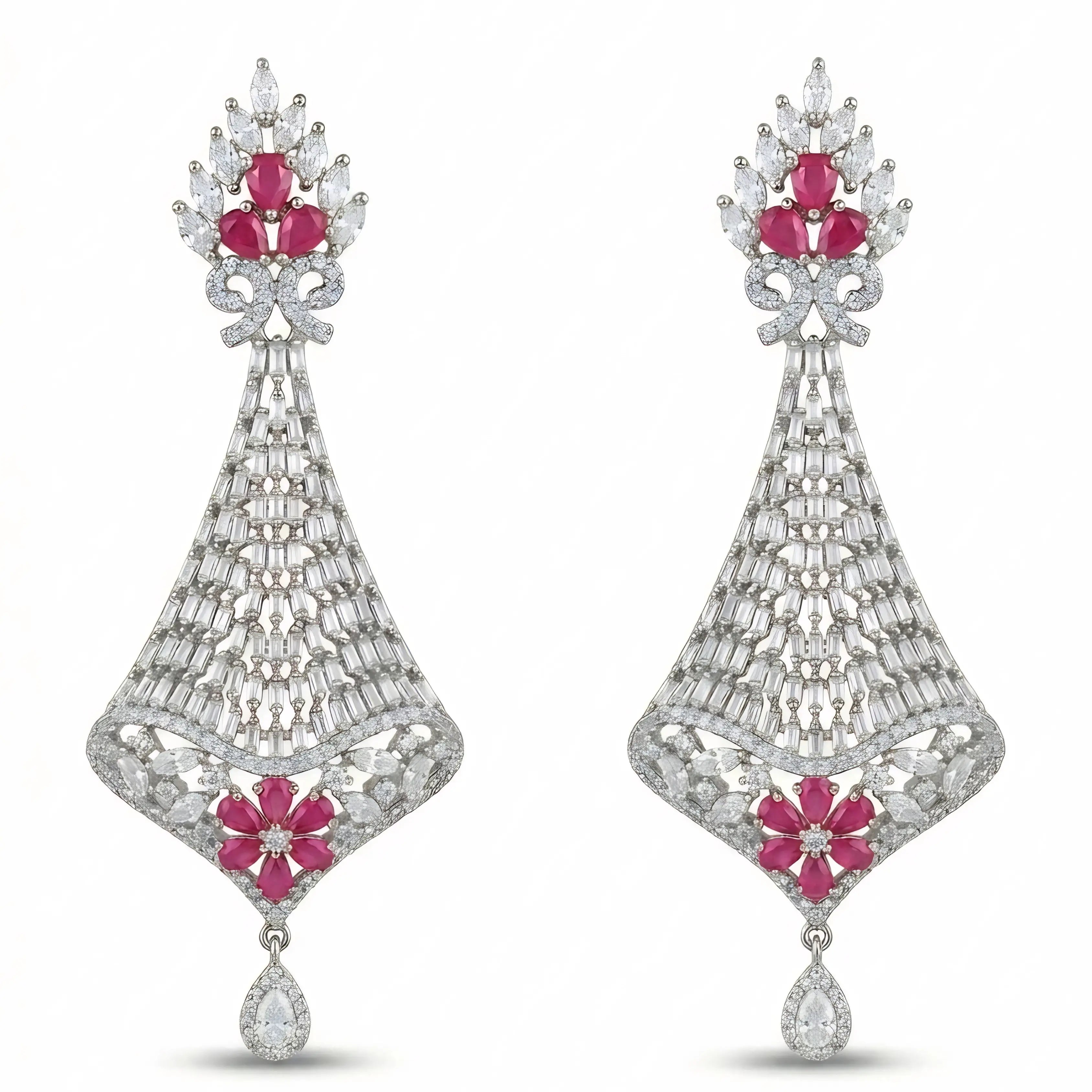 Silver Ruby Grace Drops