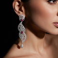 Ruby Crown Chandelier Earrings