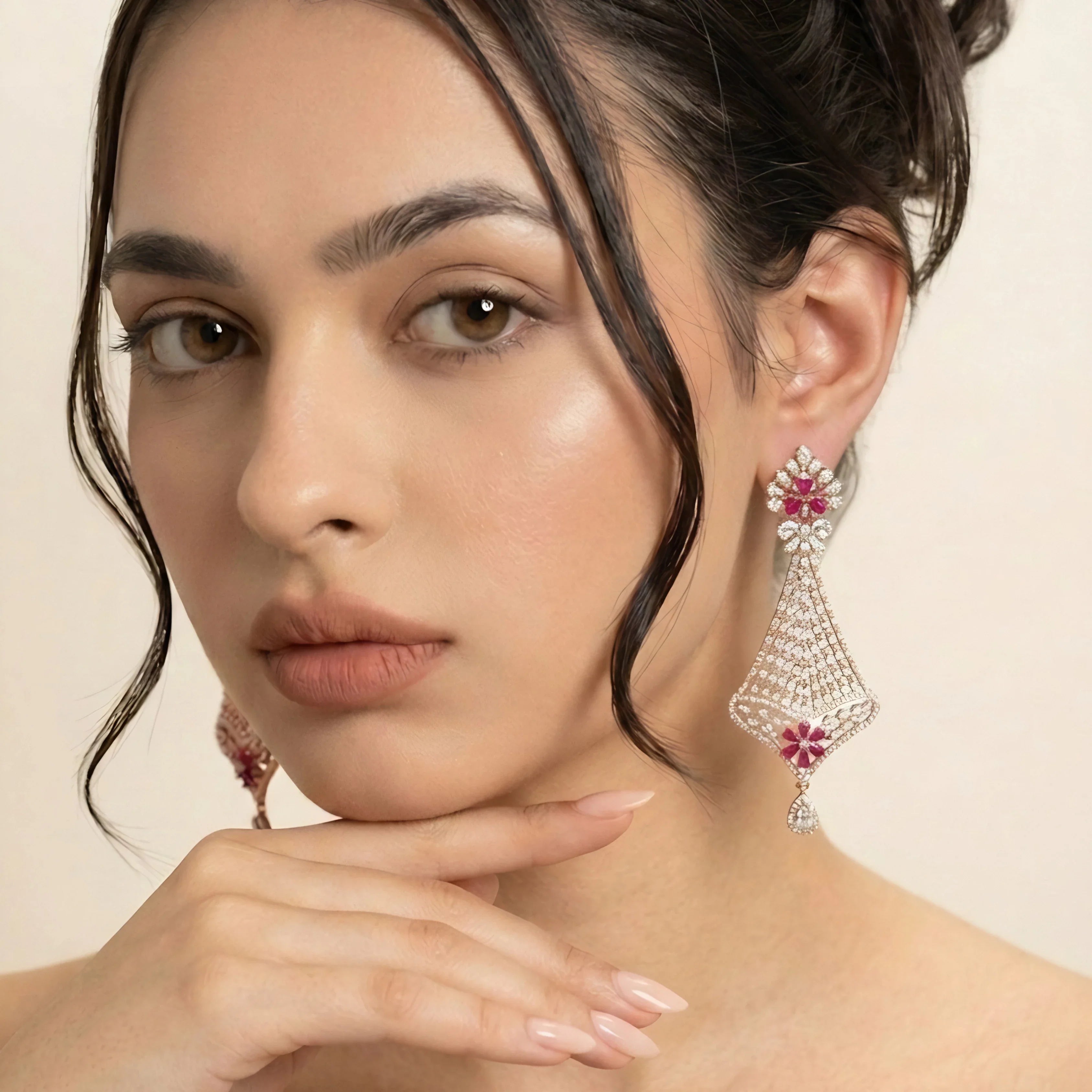 Rose Sleek Drop Earrings
