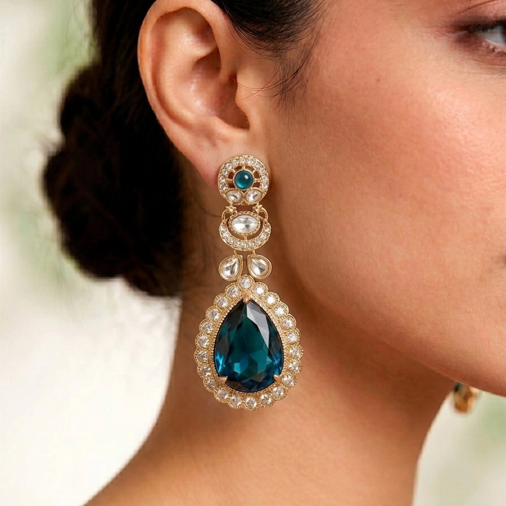 Blue Noir Danglers