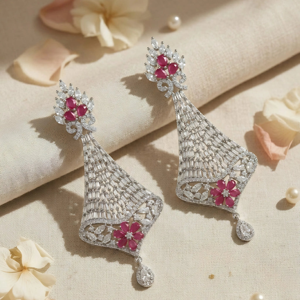 Silver Ruby Grace Drops