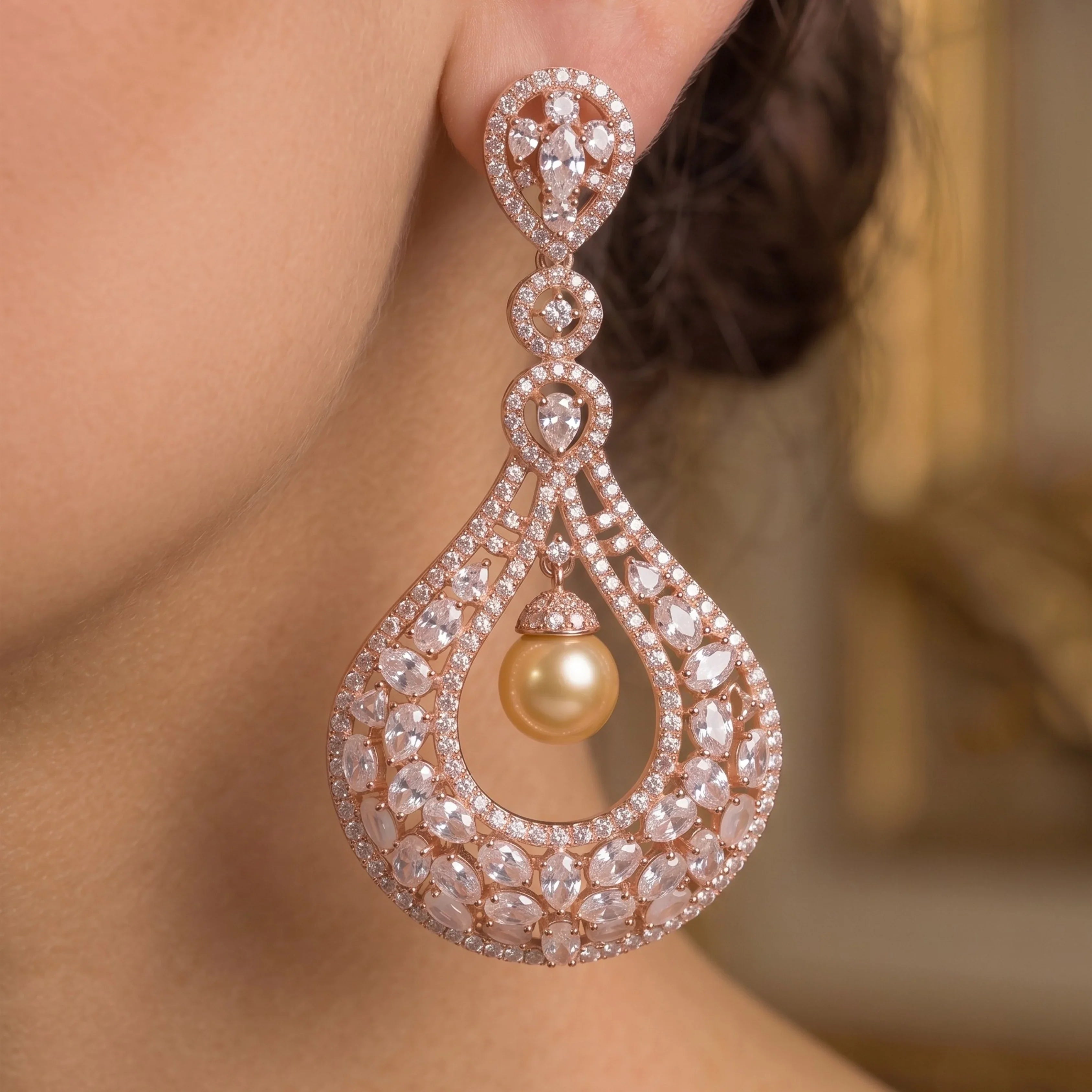 Lilac Pearl Dewdrop Earrings