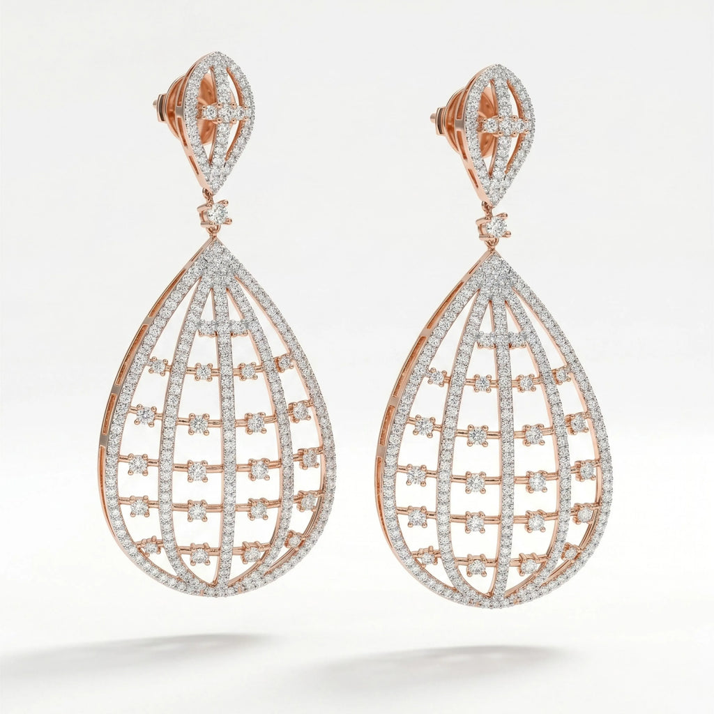Celeste Basket Rose Earrings