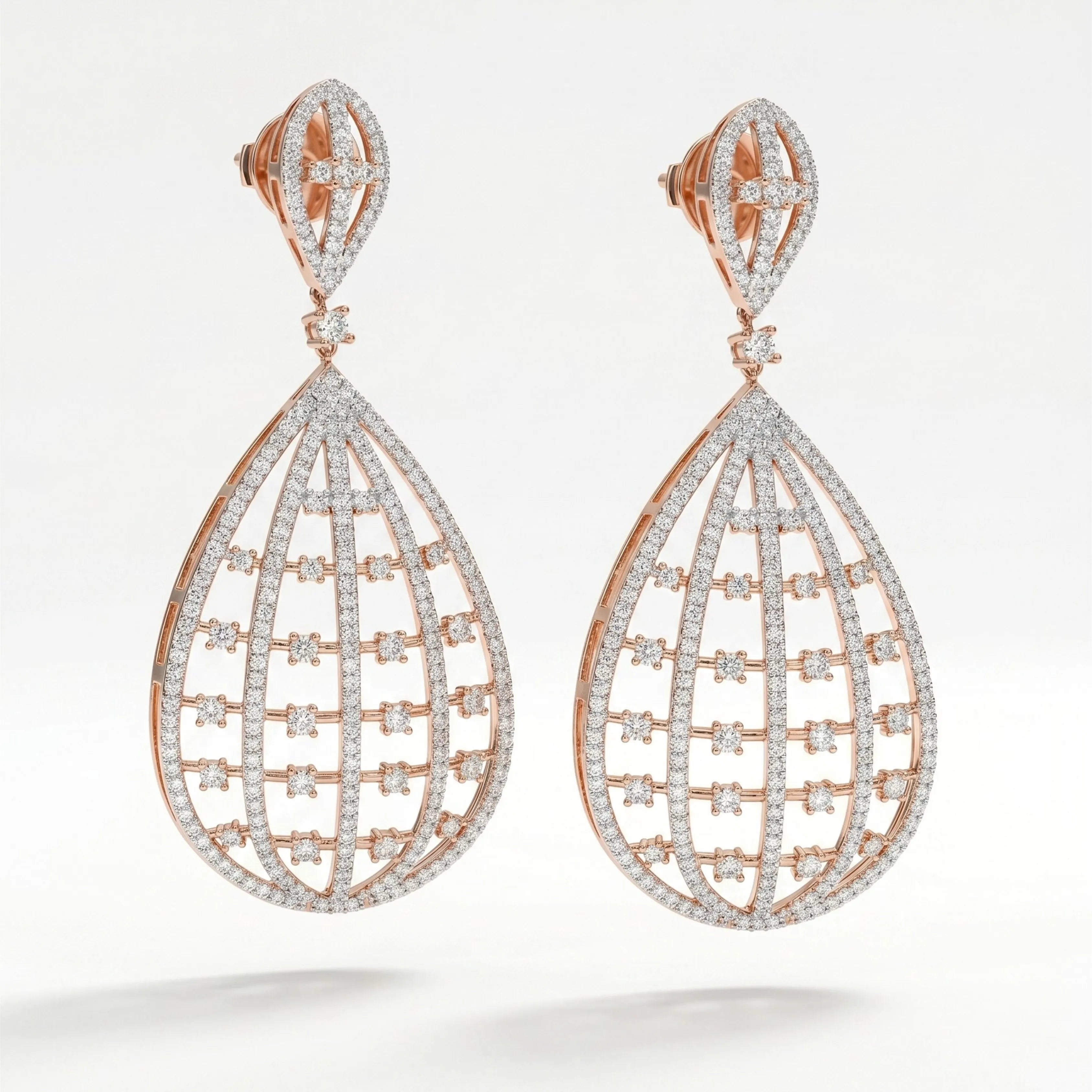 Celeste Basket Rose Earrings