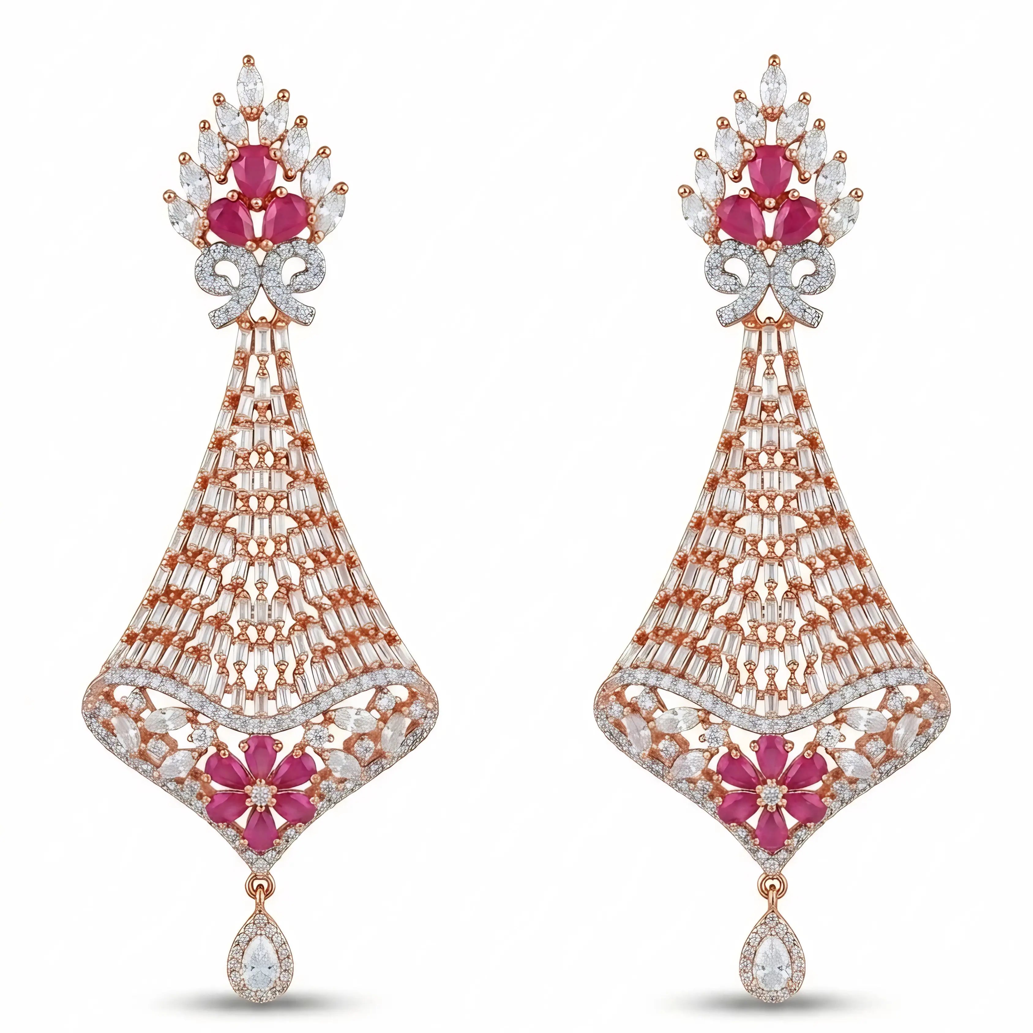 Rose Sleek Drop Earrings
