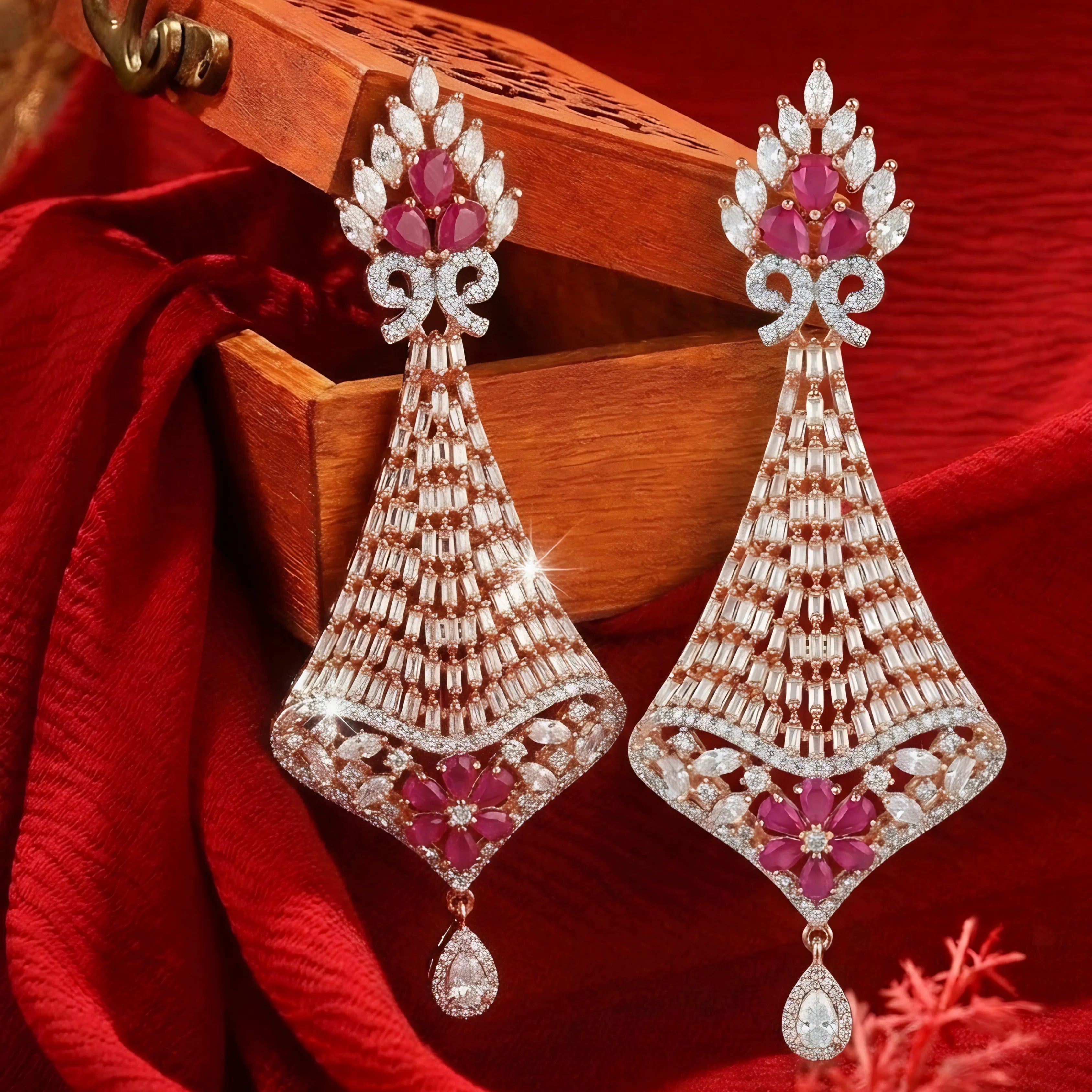 Rose Sleek Drop Earrings