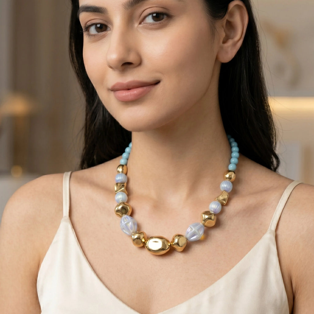 Sky Azure Bead Necklace