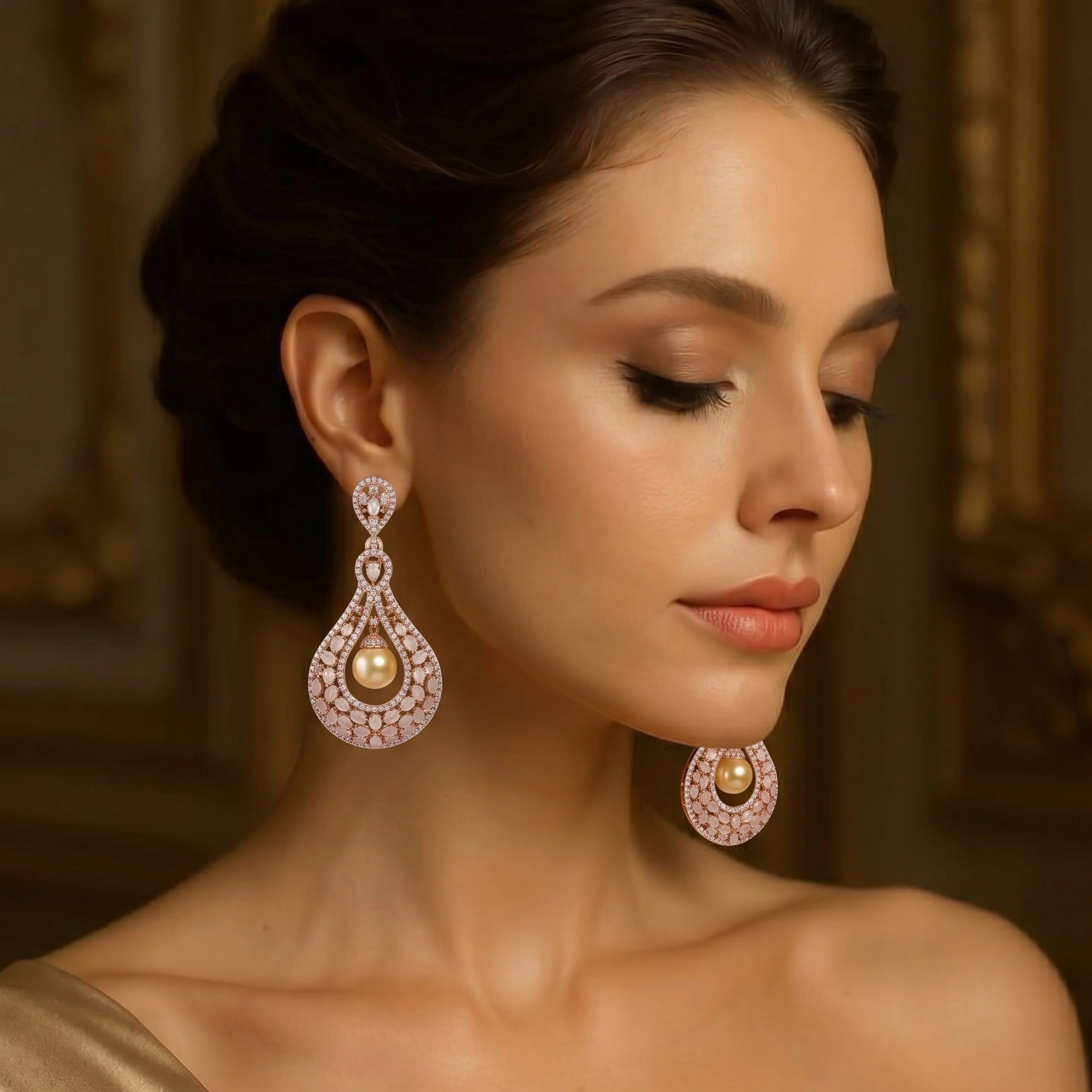 Lilac Pearl Dewdrop Earrings
