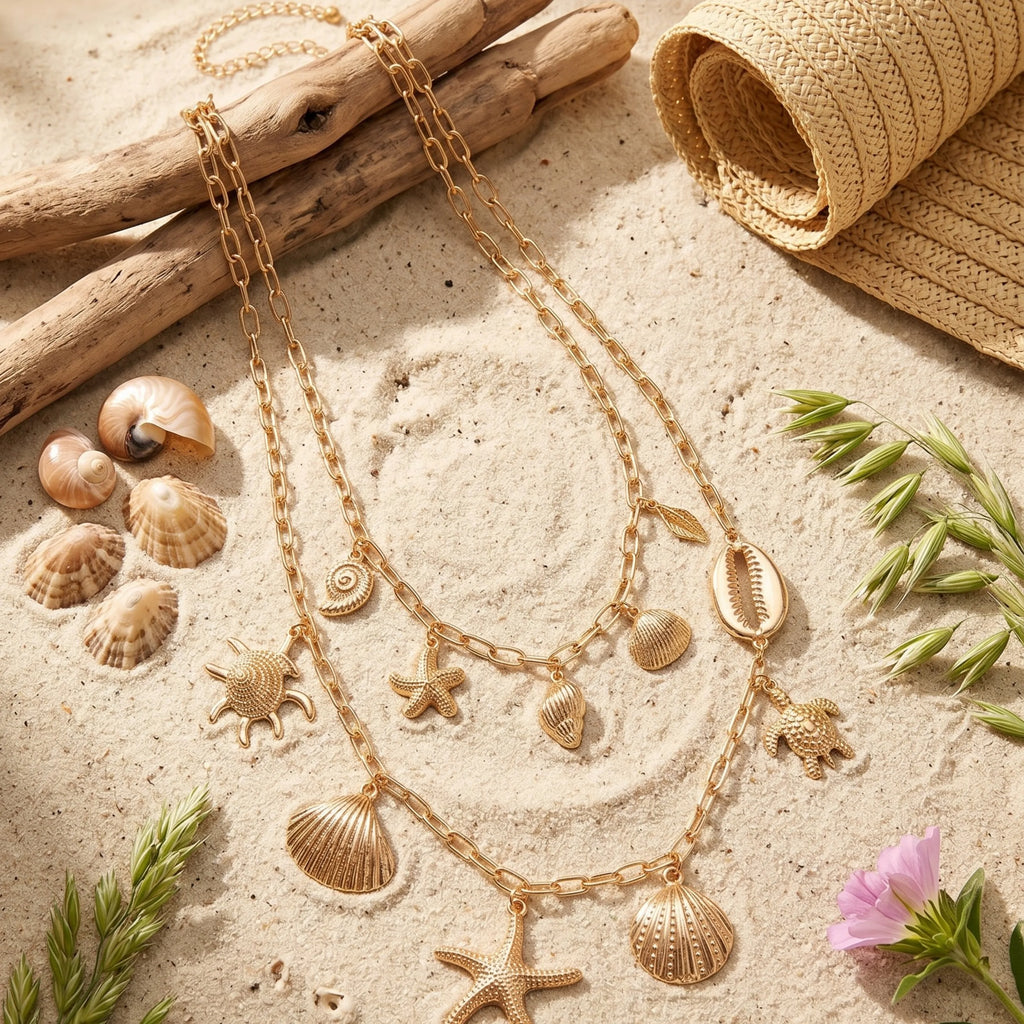Golden Tide Charm Necklace