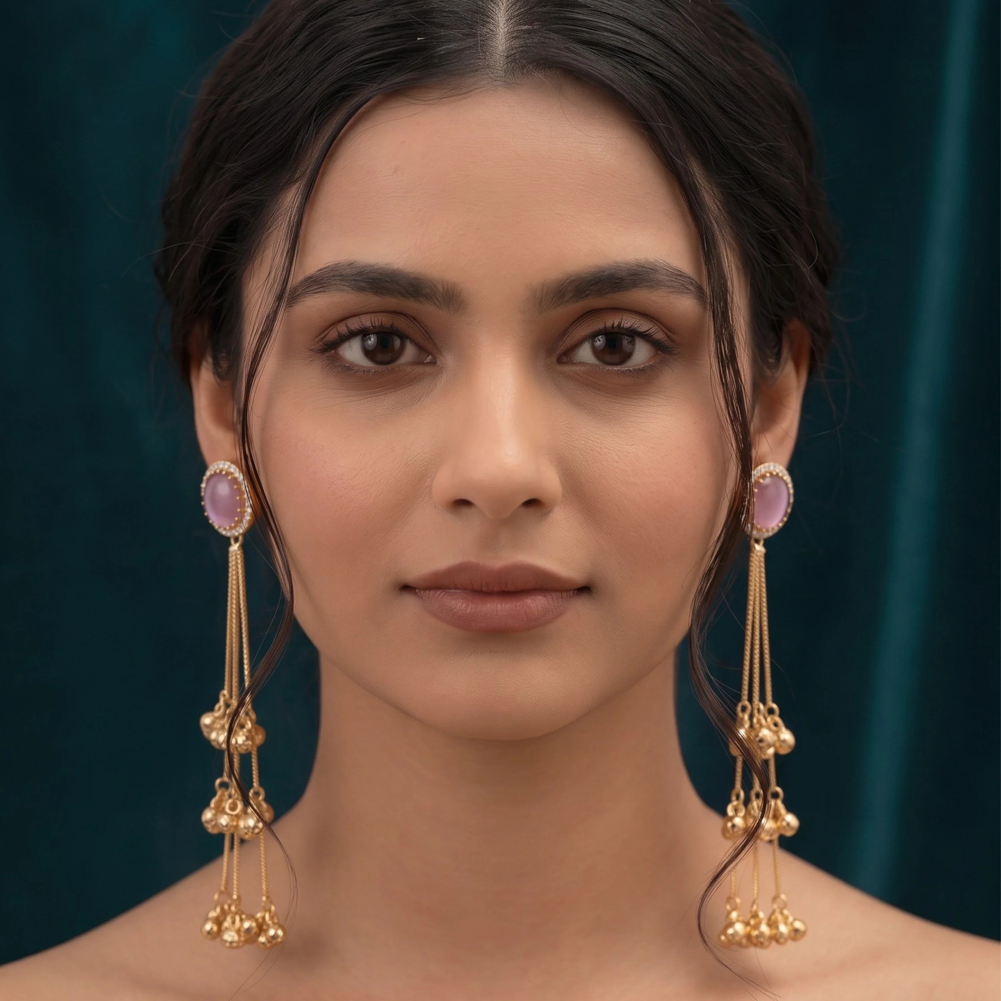 Mauve Noor Tassel Earrings