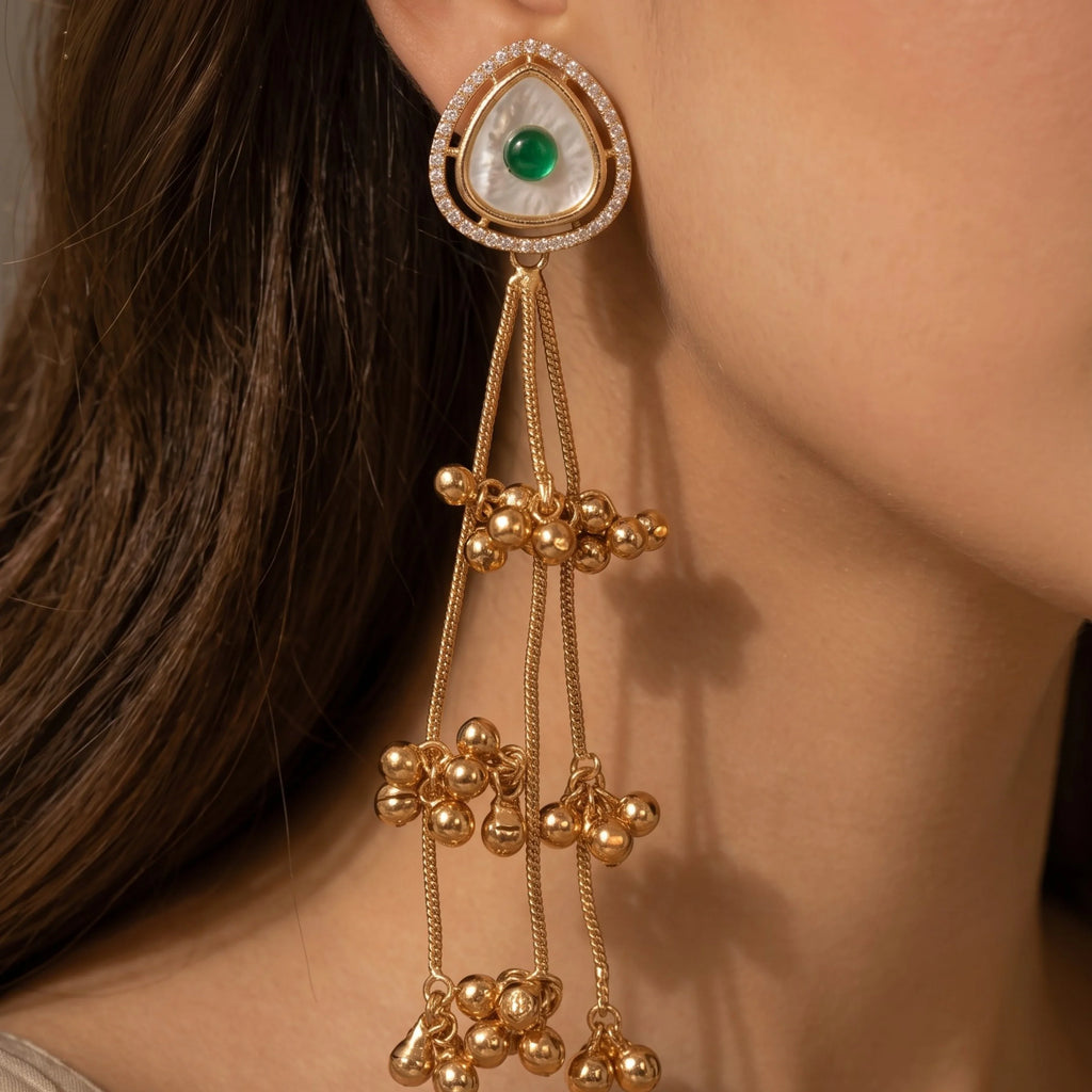 Emerald Chandrika Earrings